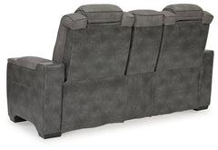Next-Gen DuraPella Dual-Tone Slate Power Reclining Loveseat w/ Console - Ornate Home