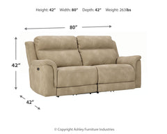 Next-Gen DuraPella Sand Power Reclining Sofa - Ornate Home