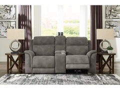 Next-Gen DuraPella Slate Power Reclining Loveseat w/ Console - Ornate Home