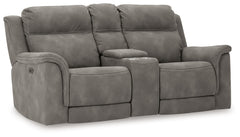 Next-Gen DuraPella Slate Power Reclining Loveseat w/ Console - Ornate Home