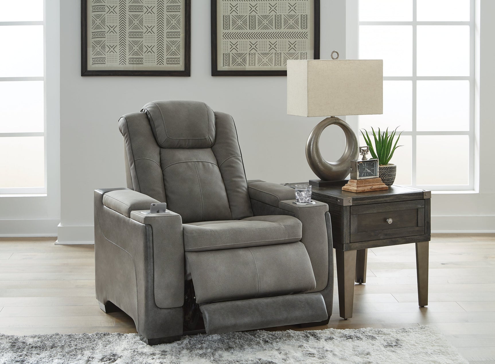 NextGen DuraPella Dual Tone Slate Power Recliner - Ornate Home