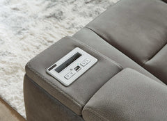 NextGen DuraPella Dual Tone Slate Power Reclining Sofa & Loveseat - Ornate Home