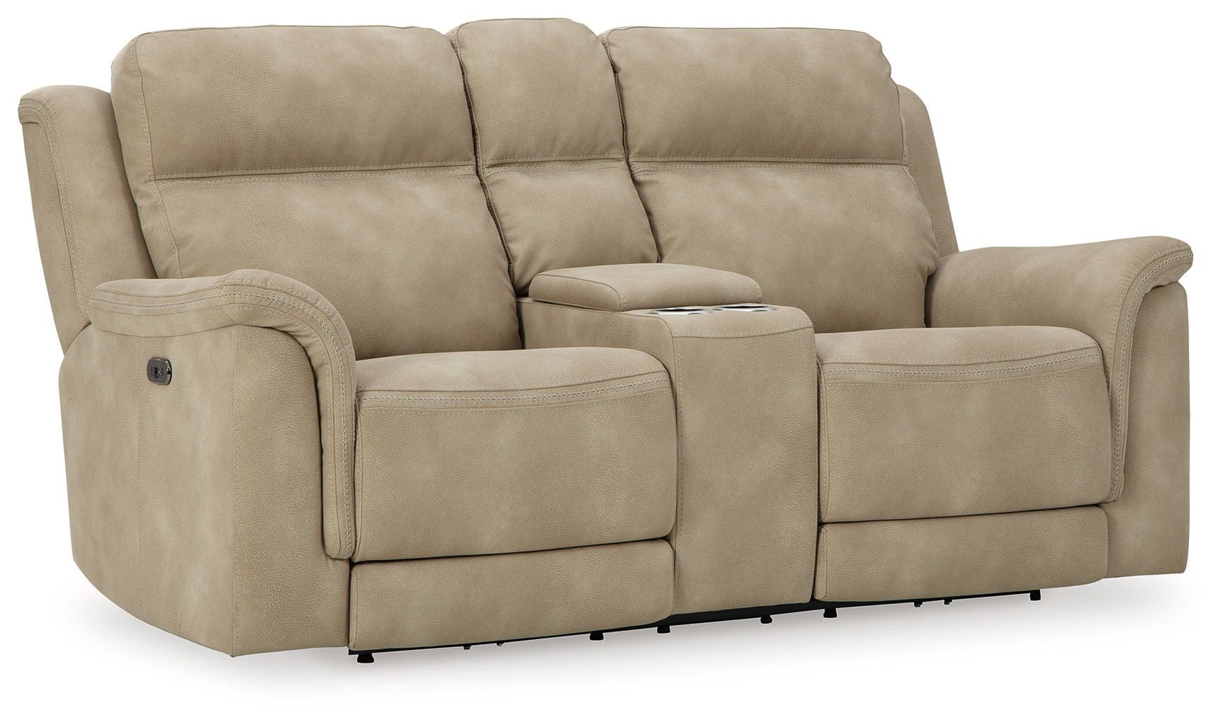 NextGen DuraPella Sand Power Reclining Loveseat w/ Console - Ornate Home