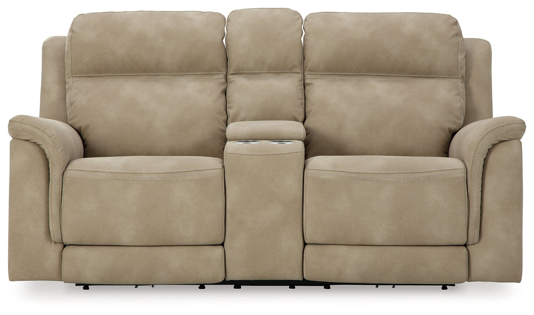 NextGen DuraPella Sand Power Reclining Loveseat w/ Console - Ornate Home