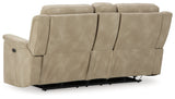 NextGen DuraPella Sand Power Reclining Loveseat w/ Console - Ornate Home