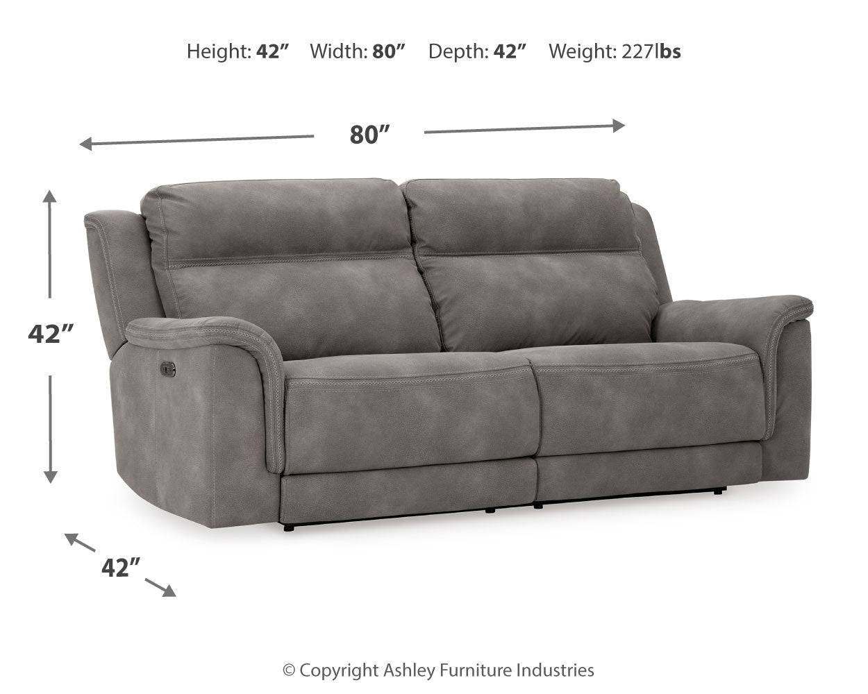 NextGen DuraPella Slate Power Reclining Sofa - Ornate Home