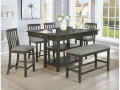 Nina Gray Counter Height Bench - Ornate Home