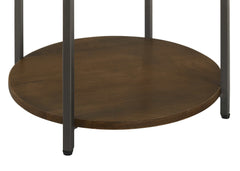 Noemie White Marble / Brown Side Table - Ornate Home