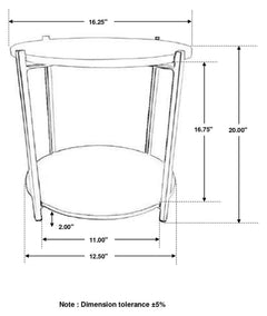 Noemie White Marble / Brown Side Table - Ornate Home