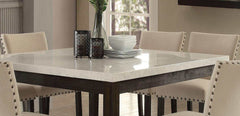Nolan White Marble & Salvage Dark Oak Counter Height Dining Table - Ornate Home