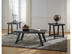 Noorbrook Black & Pewter Occasional Table (Set of 3) - Ornate Home
