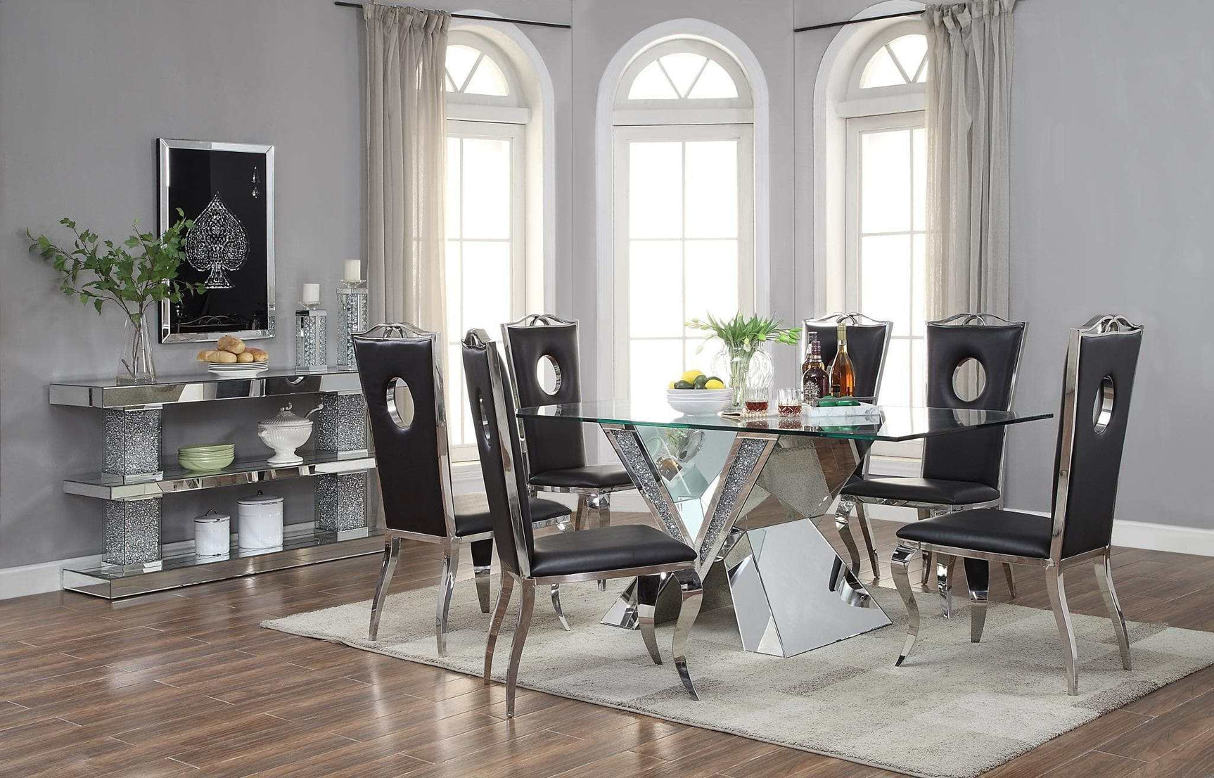 Noralie Dining Table V Shape Base - Ornate Home
