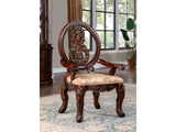 Normandy Brown Cherry & Tan Arm Chair (Set of 2) - Ornate Home