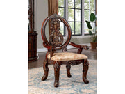 Normandy Brown Cherry & Tan Arm Chair (Set of 2) - Ornate Home