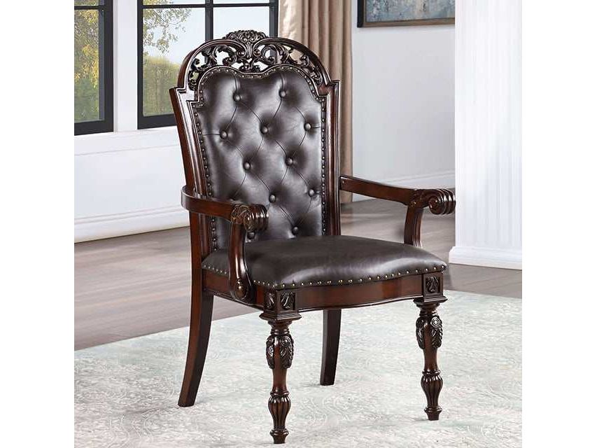 Nouvelle Brown Cherry Arm Chair (Set of 2) - Ornate Home