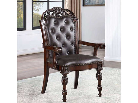 Nouvelle Brown Cherry Arm Chair (Set of 2) - Ornate Home