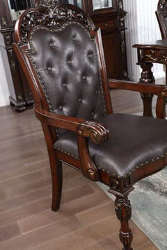 Nouvelle Brown Cherry Arm Chair (Set of 2) - Ornate Home