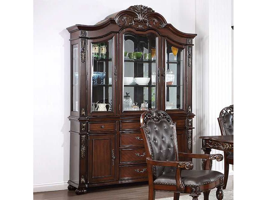 Nouvelle Brown Cherry Hutch & Buffet - Ornate Home