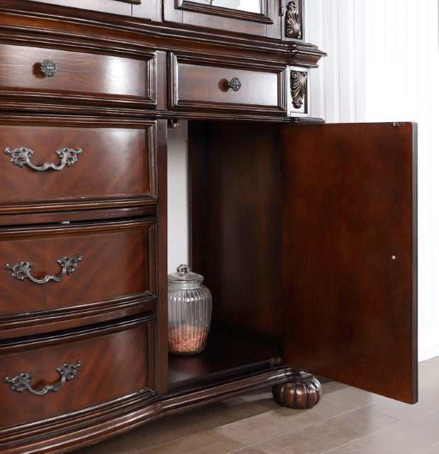 Nouvelle Brown Cherry Hutch & Buffet - Ornate Home