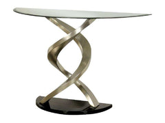Nova Satin Plated & Black Sofa Table - Ornate Home