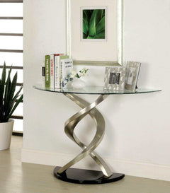 Nova Satin Plated & Black Sofa Table - Ornate Home