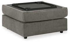 O'Phannon Putty Ottoman w/ Storage & Built-in Table Top - Ornate Home