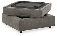 O'Phannon Putty Ottoman w/ Storage & Built-in Table Top - Ornate Home