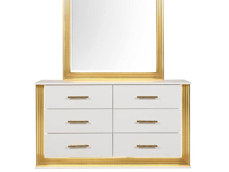 Obsession White & Gold Dresser - Ornate Home