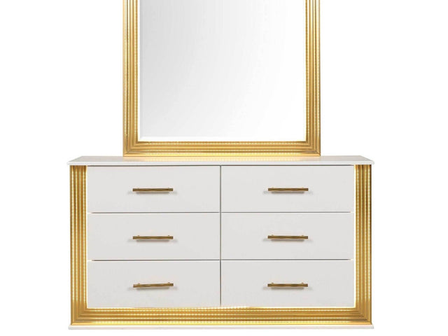Obsession White & Gold Dresser - Ornate Home
