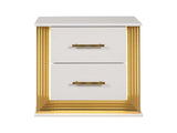 Obsession White & Gold Nightstand - Ornate Home