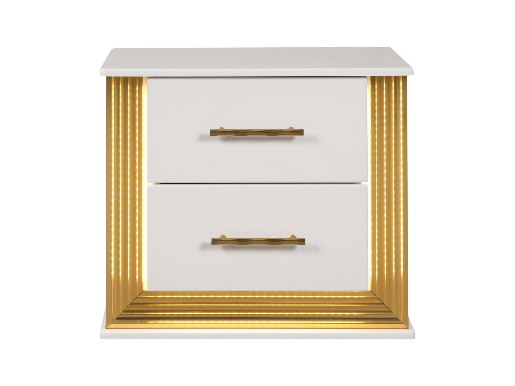 Obsession White & Gold Nightstand - Ornate Home