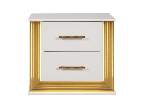 Obsession White & Gold Nightstand - Ornate Home