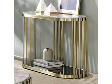 Ofelia Antique Brass & Black Sofa Table - Ornate Home