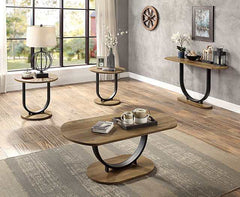 Olbia Rustic Oak/Sand Black 3 Pc. Coffee Table Set - Ornate Home