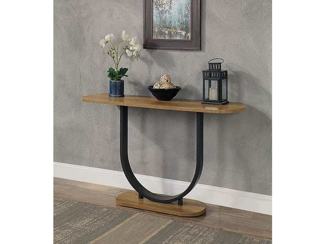 Olbia Rustic Oak/Sand Black Sofa Table - Ornate Home