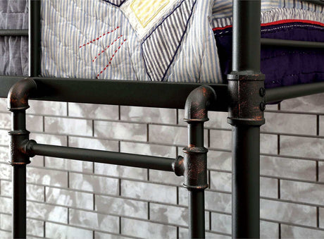 Olga Antique Black Twin/Twin Bunk Bed - Ornate Home