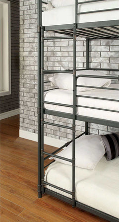 Olga I Antique Black Triple Bunk Bed - Ornate Home