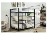 Olga Sand Black Full Triple Decker Bed - Ornate Home