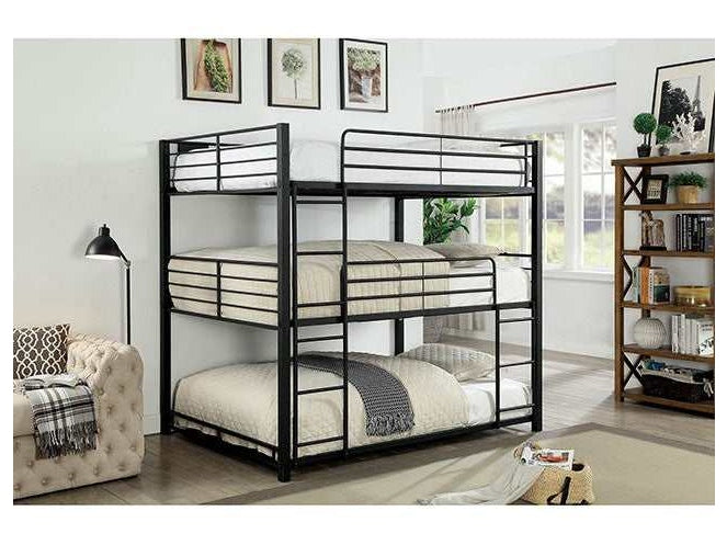 Olga Sand Black Full Triple Decker Bed - Ornate Home