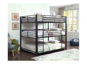 Olga Sand Black Queen Triple Decker Bed - Ornate Home