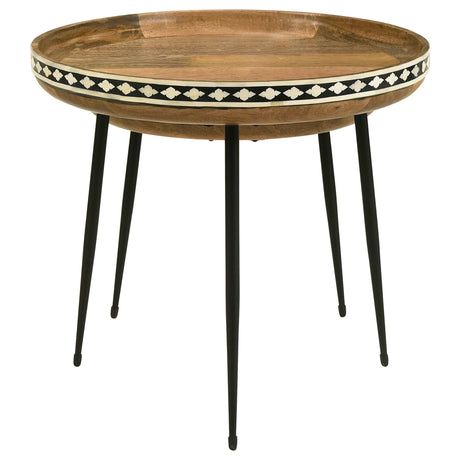Ollie Natural / Black 2 Pc Nesting Table - Ornate Home
