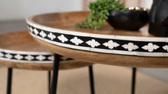 Ollie Natural / Black 2 Pc Nesting Table - Ornate Home