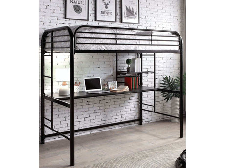 Opal III Black Twin Loft Bed - Ornate Home