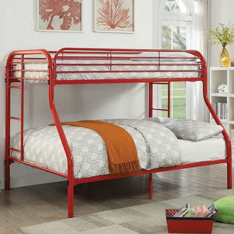 Opal Red Twin/Full Bunk Bed - Ornate Home