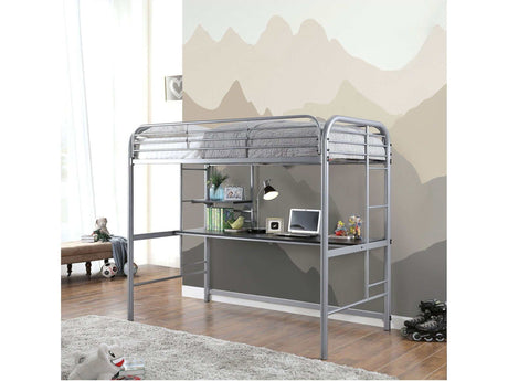 Opal Silver Twin Loft Bed - Ornate Home