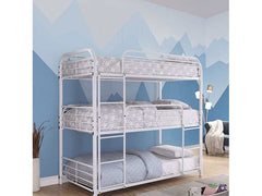 Opal White Twin Triple Decker Bed - Ornate Home