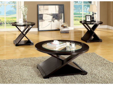 Orbe Espresso 3pc Coffee Table Set - Ornate Home