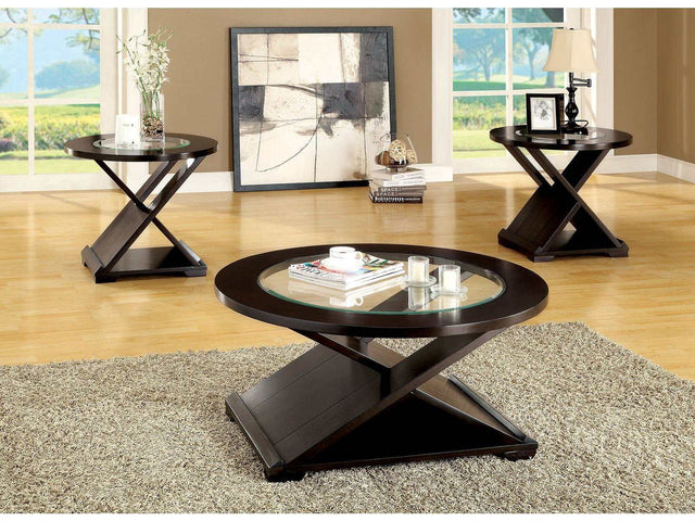 Orbe Espresso 3pc Coffee Table Set - Ornate Home