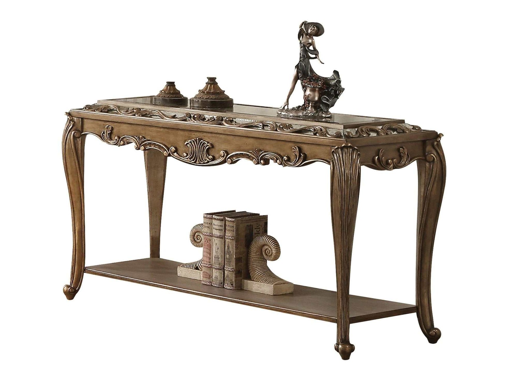 Orianne Mirrored & Antique Gold Sofa Table - Ornate Home