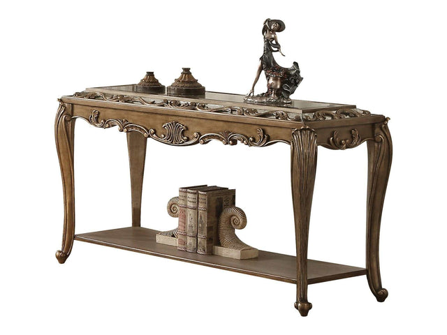 Orianne Mirrored & Antique Gold Sofa Table - Ornate Home